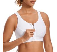 La Isla Femme Soutien Gorge Sport Level 3 Zippe Devant X-shape Back Sans Armatures Blanc FR100B (EU38B)