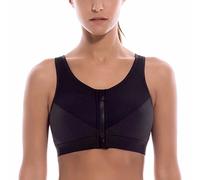 La Isla Femme Soutien Gorge Sport Level 3 Zippe Devant X-shape Back Sans Armatures Noir FR110B (EU42B)