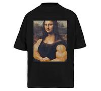 La Joconde Aux Muscles T-Shirt Oversize Noir Baggy Tee Unisexe