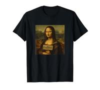 La Joconde drôle avec Pancarte #Nofilter T-Shirt, Homme, Noir, M