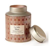 La Jolíe Muse Bougie au Senteur de Whisky Caramel, Bougie de Cire Naturelle Parfumée pour Maison, 100 Heures de Combustion Longue Durée, Bougie de Vacances, Boîte en Étain, 369g