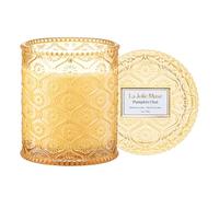 LA JOLIE MUSE Bougie Parfumées au Chaï à la Citrouille, Automne Bougie de Cire Naturelle pour la Maison, 55 Heures de Combustion, Décoration et Parfum pour la Maison, Pot en Verre, 230 g