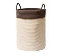 LA JOLIE MUSE Panier tressé en corde de coton, grand panier à linge pour couverture, jouets d'enfants, panier à linge pour chambre d'enfant, flocons d'avoine, 32 litres, taille L