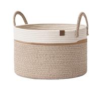 LA JOLIE MUSE Paniers de Rangement en Corde Tressée - Grand Panier en Coton, Panier à Linge pour ranger Couvertures, Jouets pour Enfants, Panier de Buanderie pour Vêtements Bébé