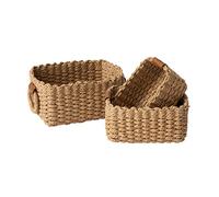 La Jolíe Muse Paniers de Rangement Jaune en Papier Bio Écologique Lot de 3 pour Jouets, Penderie de Bureau, Décor Maison