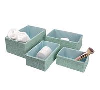 La Jolíe Muse Paniers Rangement en Papier Écologique Boîte de Rangement pour Placard Chambre Maison Décoration Lot de 4,Vert Clair