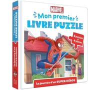SPIDER-MAN - Mon Premier Livre Puzzle - 4 pièces - La journée d'un Super-Héros - MARVEL