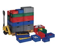 LA KA PE Bac gerbable de transport vert L300xl200xH145mm parois / fond fermé PP - TK300/ 145-0