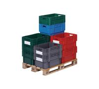 LA-KA-PE Bac gerbable-emboîtable PP bleu L600xl400xH210 mm