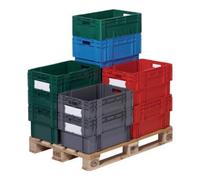 LA-KA-PE Bacs gerbables-emboîtables PP gris L600xl400xH320mm LA-KA-PE Quantité:1