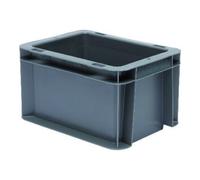 LA-KA-PE Conteneur de transport gerbable L200xl100xH120mm gris PP poignée traversante par Quantité:1