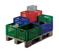 LA-KA-PE Conteneur de transport gerbable L600xl400xH270mm gris PP poignée traversante Quantité:1