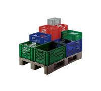 LA-KA-PE Conteneur de transport gerbables L600xl400xH270 mm gris PP poignée t...