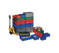 LA-KA-PE Conteneur de transport gerbables L800xl600xH320 mm gris PP poignée t...