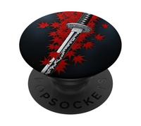 La Lame d'automne du Katana Japonais Laisse la Lame PopSockets PopGrip Adhésif