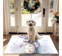 La Lavande Floral Non-Slip Absorbant Porte Mat - Design Élégant pour Entrée, Couloir, Cuisine
