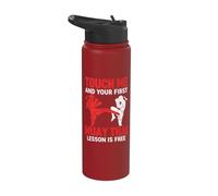La leçon Touch Me Muay Thai est gratuite Stainless Steel Insulated Water Bottle