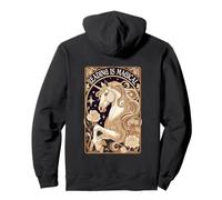 La Lecture de Licorne Art Nouveau est Un Graphique Floral Magique Sweat à Capuche