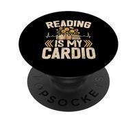 La Lecture est Mon Cardio-bibliothécaire Amateur de Livres PopSockets PopGrip Adhésif