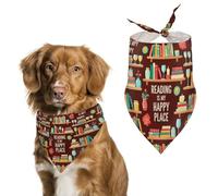 La Lecture Est Mon Havre De Paix. Bandana Chien Réglable Foulard Triangle pour Chien Lavable Écharpe Triangulaire pour Chiot Chiens Chat