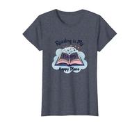 La Lecture est Mon Lieu de prédilection | Bookworm Magic T-Shirt, Femme, Bleu Chiné, XS