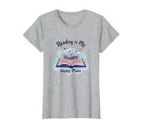 La Lecture est Mon Lieu de prédilection | Bookworm Magic T-Shirt, Femme, Gris Chiné, XS