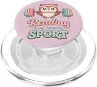 La Lecture est Mon Sport préféré pour Les Amateurs de Livres drôles et Mignons en Forme de Hibou PopSockets PopGrip pour MagSafe
