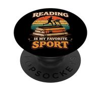 La Lecture est Mon Sport préféré pour Les Amateurs de Livres rétro PopSockets PopGrip Adhésif