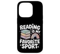 La Lecture est Mon Sport préféré, Rainbow Books Retro Coque pour iPhone 14 Pro
