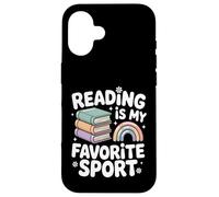 La Lecture est Mon Sport préféré, Rainbow Books Retro Coque pour iPhone 16