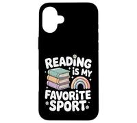 La Lecture est Mon Sport préféré, Rainbow Books Retro Coque pour iPhone 16 Plus