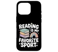 La Lecture est Mon Sport préféré, Rainbow Books Retro Coque pour iPhone 16 Pro