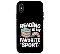 La Lecture est Mon Sport préféré, Rainbow Books Retro Coque pour iPhone X/XS