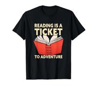La Lecture est Un Billet pour la bibliothèque des Amateurs de Livres d'aventure T-Shirt Graphique avec Valeur, Homme, Noir, M