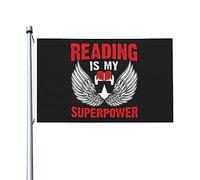 La Lecture Recto-Verso Est Mon Super-Pouvoir Flag Avec Œillets Bannière Décoratif Drapeaux Pour Extérieur Bar Fête 90X150Cm
