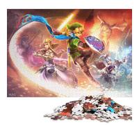 La Légende de Zelda Puzzles en Bois 500 Pièces pour Adultes Décoration Intérieure Jeu De Défi Familial Cadeaux d'anniversaire pour Jeux Éducatifs Stress Relief Toy 500pcs (52x38cm)