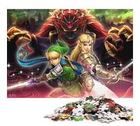 La Légende de Zelda Puzzles en Bois Adultes 500 Pièces Jeu De Défi Familial Décoration Intérieure Cadeaux d'anniversaire pour Jeux Éducatifs Stress Relief 500pcs (52x38cm)