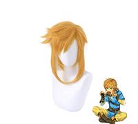 La légende de Zelda: souffle du lien sauvage court queue de cheval doré cheveux résistants à la chaleur Cosplay Costume perruque + casquette de perruque MZ-1438