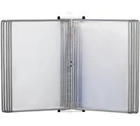 La lettre 10 fixée au mur de l'affichage A4 de livre rabattable double a dégrossi des panneaux multicolores(G)