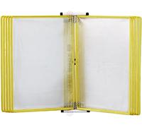 La lettre 10 fixée au mur de l'affichage A4 de livre rabattable double a dégrossi des panneaux multicolores(F)
