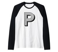 La Lettre P Fun Big and Bold pour Les événements, Les familles, Les équipes, Les Groupes Manche Raglan