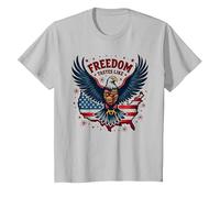 La liberté a Le goût d'un Barbecue T-Shirt, Enfant, Argent, 2 Ans
