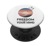 La liberté Commence dans Ton Esprit PopSockets PopGrip Adhésif