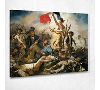 La liberté conduisant le peuple Eugène Delacroix, edx70 Tableau imprimé sur toile, 90 x 72 cm