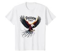 La liberté d'abord, Le Patriote T-Shirt, Enfant, Blanc, 8 Ans