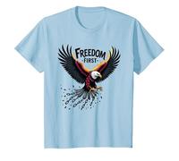 La liberté d'abord, Le Patriote T-Shirt, Enfant, Bleu Céleste, 2 Ans