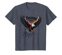 La liberté d'abord, Le Patriote T-Shirt, Enfant, Bleu Chiné, 6 Ans