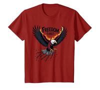 La liberté d'abord, Le Patriote T-Shirt, Enfant, Canneberge, 6 Ans