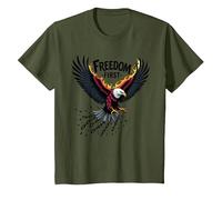 La liberté d'abord, Le Patriote T-Shirt, Enfant, Olive, 8 Ans