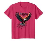 La liberté d'abord, Le Patriote T-Shirt, Enfant, Rouge chiné, 4 Ans